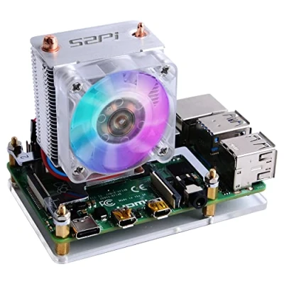 Abbildung von GeeekPi ICE Tower CPU Lüfter für Raspberry Pi 4 Modell B &amp; 3B + 3 B(Klar)