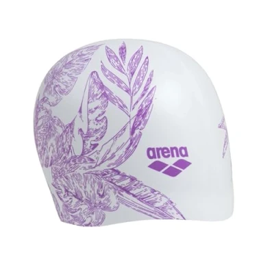 Abbildung von Arena Herren Sirene Silicone Long Hair Swim Cap for Women Badekappe, Cecilia White, Einheitsgröße EU
