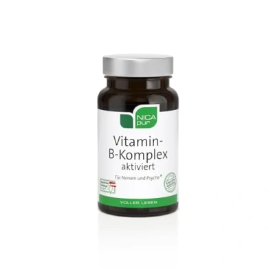Abbildung von NICApur® Vitamin B Komplex aktiviert Für NERVEN &amp; PSYCHE Alle 8 Vitamine hochdosiert Hohe BIOVERFÜGBARKEIT 60 Kapseln