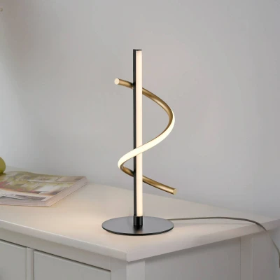 Abbildung von JUST LIGHT. LED Tischleuchte Emanda, Eisen, schwarz messing