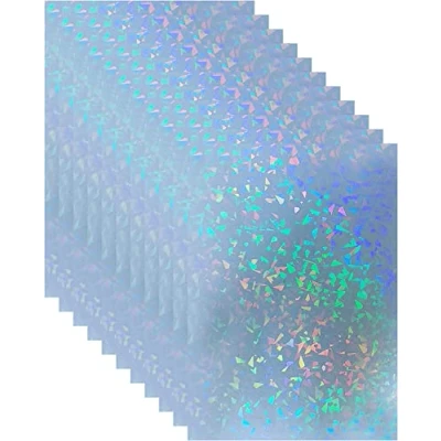Abbildung von 20 Blatt A4 (210x297mm) Broken Glass Holographische Aufkleber Papier Klare Vinyl Selbstklebende Holographic Overlay