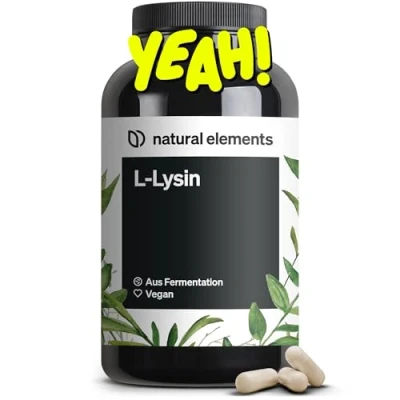 Abbildung von L Lysin 365 Kapseln 800mg pures Aus 1000mg HCl/Tag pflanzlicher Fermentation ohne Gentechnik vegan, optimal dosiert, unnötige Zusätze
