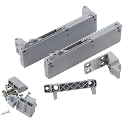 Abbildung von FORTE Extras Robes Dämpfungsbeschlag für Schwebetürenschrank, 2er Set, Metall/Kunststoff, grau, 19 x 7.50 cm