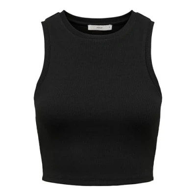 Abbildung von ONLY Damen Cropped Tank Top 2 er Stück Pack Kurzes Bauchfreies Shirt Einfarbiges Basic Set ONLVILMA