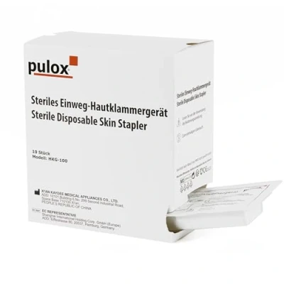 Abbildung von 10x Pulox Einweg Hautklammergerät Steril Einweginstrument mit je 35 Hautklammern