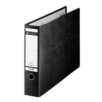 Abbildung von Leitz Qualitäts Ordner 180 A3 quer, Schwarz, 80 mm Rücken, Querformat, Einband aus Hartpappe, 10730000