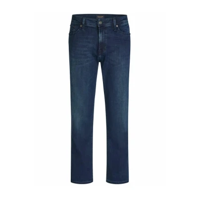Abbildung von JACK &amp; JONES Jeans Herren Stretch lang Straight Fit JJICLARK Jeanshose Hose Denim, Länge:30L, Farbe:Black/Blue (CB 146), Weite:30W