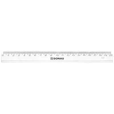 Abbildung von DONAU 7052001PL 00 Lineal Kunststoff/ Plastik Deformationsbeständig Höchst bruchbeständig Formstabiles Abgeschrägte Kanten, 20 cm Transparent Glasklar für Schule, Büro, Zuhause