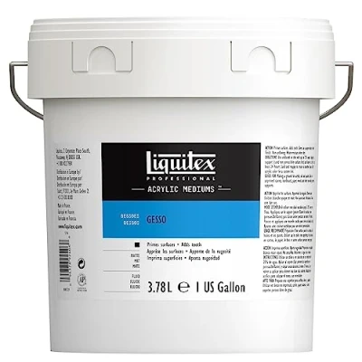 Abbildung von Liquitex 5336 Professional Gesso, Grundierung für Acrylfarben, Licht und Alterungsbeständiger Primer, Gebrauchsfertig 3, 79 L Eimer, Weiß