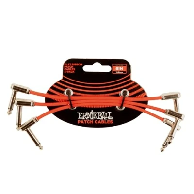Abbildung von Ernie Ball Flachband Patchkabel, 3er Pack, 15,24 cm, Rot