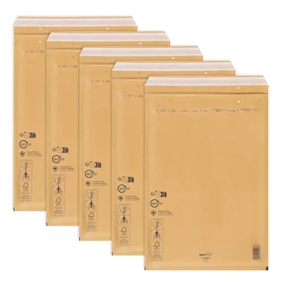 Abbildung von ÖKI Luftpolstertaschen Luftpolsterumschläge inkl. Haftklebestreifen, 5 Stück, E4 Luftpolster Taschen, Gepolsterte Briefumschläge,Versandtaschen, Braun
