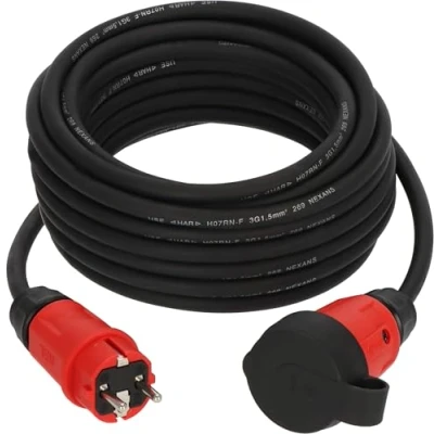 Abbildung von Brennenstuhl Professional Verlängerungskabel VN 1100 (10m Kabel H07RN F 3G1,5 in schwarz, Baustelleneinsatz und ständiger Einsatz im Freien IP44, Made Germany)