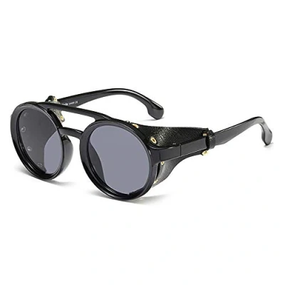 Abbildung von SHEEN KELLY Gothic Motorrad Sonnenbrille Vintage runde Wrap Side Shield Retro Steampunk Männer Frauen