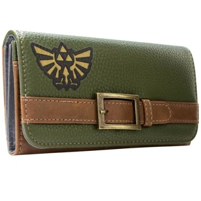 Abbildung von Zelda Tears of The Kingdom Legendäres Link Gewand Held der Zeit Portemonnaie/Geldbörse Dreifach Münzfach &amp; Kartenhalter, Grün