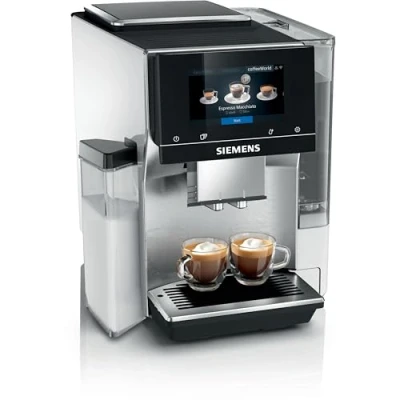 Abbildung von SIEMENS, Kaffeevollautomat, EQ700, iSelect Display, coffeeWorld, Cold Brew, Slow Milchbehälter, Adapter für Milchziegel, Home Connect, Edelstahl, Weiß, TQ715R03 Integral
