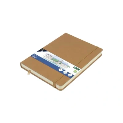 Abbildung von Kangaro Art Skizzenbuch A5 Taupe PU Hardcover 80 Blatt 140 Gramm cremefarbenes Papier mit Gummiband und Band