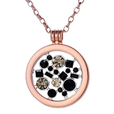 Abbildung von Morella Damen Halskette Rosegold 70 cm Edelstahl und Anhänger mit Coin Universum 33 mm im Schmuckbeutel