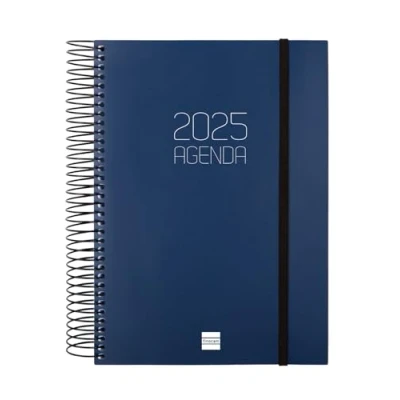 Abbildung von Finocam Terminkalender 2025, Spiralbindung, blickdicht, 1 Tag pro Seite, Januar 2025 Dezember (12 Monate), Französisch Blau