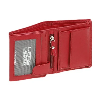 Abbildung von LEAS Mini Kombibörse RFID Schutz Echt Leder, rot Edition