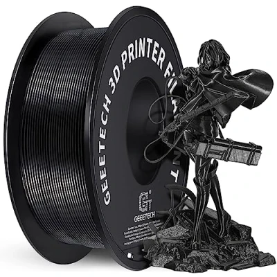 Abbildung von GEEETECH Filament PLA 1.75mm, 3D Drucker 1kg Spool, Schwarz