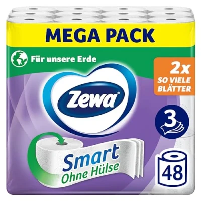 Abbildung von Zewa Smart Toilettenpapier Ohne Hülse, Großpackung Mit 48 Rollen (6 x 8 300 Blatt)