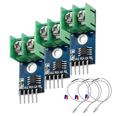 Abbildung von AZDelivery 3 x MAX6675 Temperatur Sensor mit Sonde K Typ und Jumper Wire kompatibel Arduino Raspberry Pi inklusive E Book!