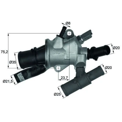 Abbildung von MAHLE ORIGINAL TI 166 88 Kühlwasserthermostat FIAT: Punto II Hatchback