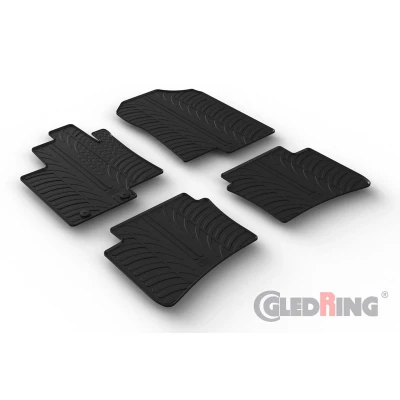 Abbildung von Gledring 0421 Fußmattensatz Gummi vorne und hinten 4 schwarz 750mm 550mm