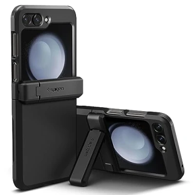 Abbildung von Samsung Galaxy Z Flip 5 Hülle Kunststoff Spigen Hard Case/Backcover Handyhülle Schwarz Shockproof/Stoßfest