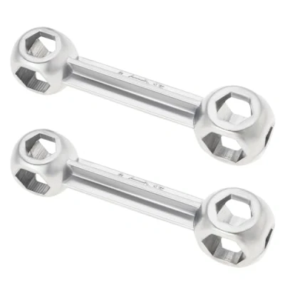 Abbildung von OTOTEC 2PCS Fahrrad Sechskant Knochenschlüssel Länge 92,3 Mm 10 In 1 6 15 Metrisch Hundeknochenform Schraubenschlüssel Sechskantlochschlüssel Silber