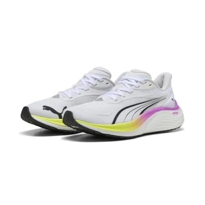 Abbildung von Puma Electrify Nitro 4 Sneaker low, Damen, Größe: 41, White/yellow alert/pure magenta Textil