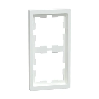 Abbildung von Schneider Electric Merten MEG4020 6535 Rahmen für Steckdosen und Schalter 2 fach, System Design, Lotusweiss, Made in Germany