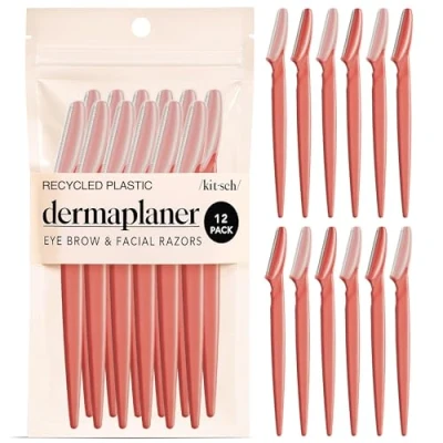 Abbildung von Kitsch Dermaplaning Tool Face Razors for Women Eyebrow Razor &amp; Shaver Facial Hair Removal Dermaplane Face, 12 pc (Coral)