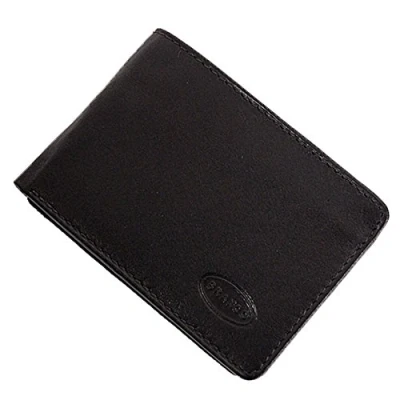 Abbildung von GoBago Branco kleine Leder Herren Geldbörse Geldbeutel Portemonnaie Minibörse 10x7x1cm (Schwarz)