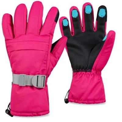 Abbildung von CityComfort Ski Handschuhe Damen, Touchscreen Thermo Damen &amp; Teenager Fleece Futter Wasserdicht Winddicht Geschenke für Frauen (Rosa)
