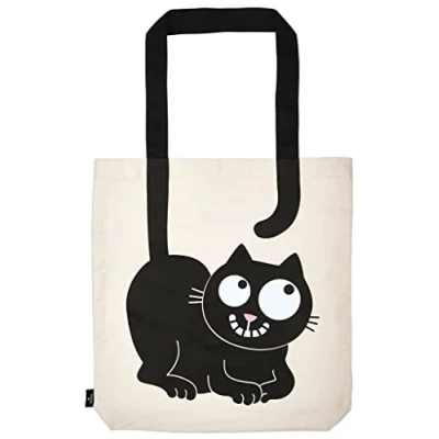 Abbildung von moses. Ed, the Cat Shopper Carry me, Tragetasche aus 100% Baumwolle, Stofftasche für Einkäufe, Büro oder Uni