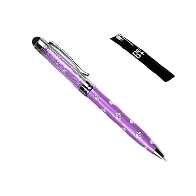 Abbildung von 2 in 1 Kapazitive Touchscreen Eingabestift und Kugelschreiber mit Swarovski Kristallen, 2 Nachfüllern violett