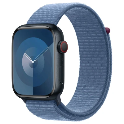 Abbildung von Apple Watch Armband Original Stoff Blau Geeignet für Series 1 9 / SE Ultra (2)