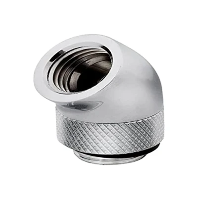 Abbildung von Corsair Hydro X Series, 45 Adapter drehbar Doppelpack (Standard G1/4&quot; Gewinde (BSPP) Messing Gefertigt, Drehmechanismus mit sicherer Dichtung, Ausgelegt auf hohe Durchflussraten) Chrom