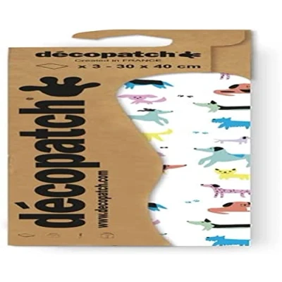 Abbildung von Décopatch C887C Packung mit 3 Blatt Papier gleichen Musters, 30x40cm, Nr. 887, praktisch und einfach zum Verwenden, ideal für Ihre Pappmachés Bastelprojekte, 1 Pack