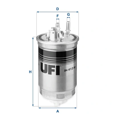 Abbildung von UFI 24.412.00 Kraftstofffilter Filtereinsatz 7,9 FIAT: Punto II Hatchback, Doblo I Estate, Cargo