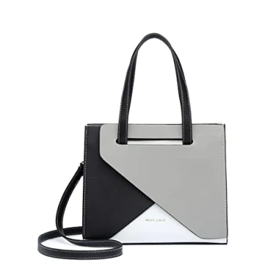 Abbildung von Miss Lulu Damen Handtasche Henkeltasche PU Leder Schultertasche mit verstellbarem Riemen, Tragegriff oben, für Alltags Mode Arbeit Mittelgroß