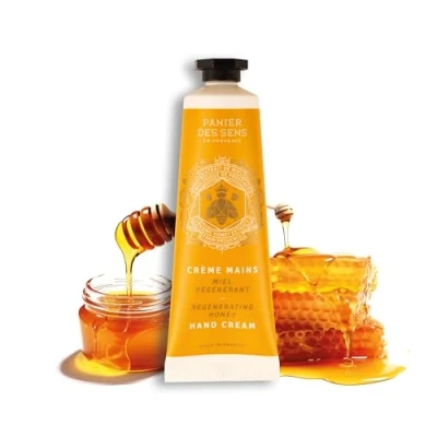 Abbildung von Panier des Sens Handcreme für sehr Trockene 30ml Honig Bio handlotion, Feuchtigkeitscreme, Handmaske Shea Butter &amp; Mandelöl Handpflege aus Frankreich 97% natürliche Inhaltsstoffe
