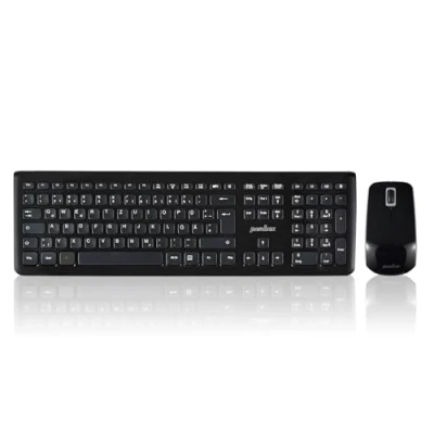 Abbildung von Perixx PERIDUO 703B Kabelloses Tastatur und Maus Set, 2.4G Funk, Mini USB Empfänger, 10m Reichweite, QWERTZ DE Layout, Klavierlack Schwarz