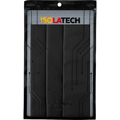 Abbildung von ISOLATECH Schrumpfschlauch Set 2:1 ohne Kleber unbeschriftet Schwarz viele Größen Ø70mm 0,6 Meter in 3Stk x 20cm