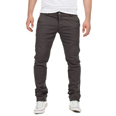 Abbildung von Yazubi Chino Hose Herren Dustin Männer Chinohosen Slim Fit Herrenhosen by Yzb Jeans, Grau (Iron Gate 193910), W34/L34