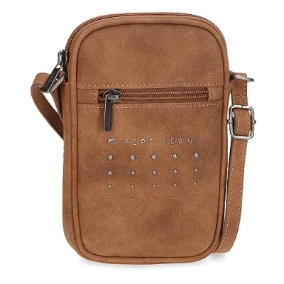 Abbildung von Pepe Jeans Holly Messenger Tasche klein braun 11x17,5x2,5 cm Kunstleder braun, Talla única, Kleine Umhängetasche, one size, Umhängetasche