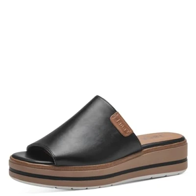 Abbildung von Jana Damen Pantoletten mit dicker Sohle Vegan, Schwarz (Black), 37 EU