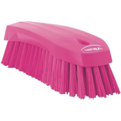 Abbildung von Vikan große Scheuerbürste, Waschbürste mit harten Borsten, 20 cm lang, ergonomisch, pink