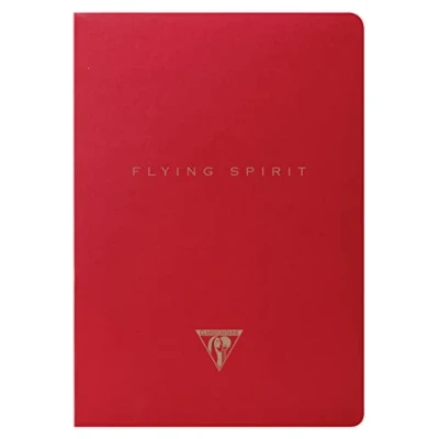 Abbildung von Clairefontaine 106536C Flying Spirit Red, Notizbuch A5 mit Fadenbindung, 48 Blatt liniert elfenbein 90g, Motive sortiert, 1 Stück